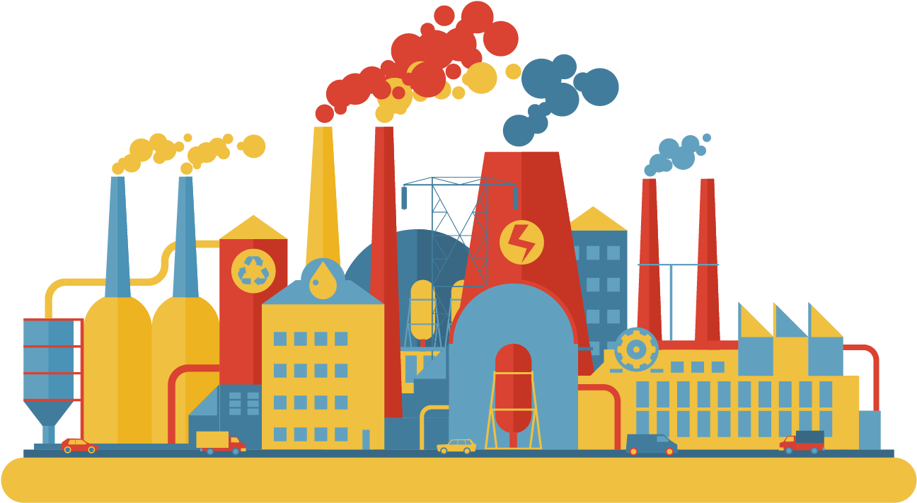 Factory Building Flat Design Clip Art - Factory Flat Design (1699x918)