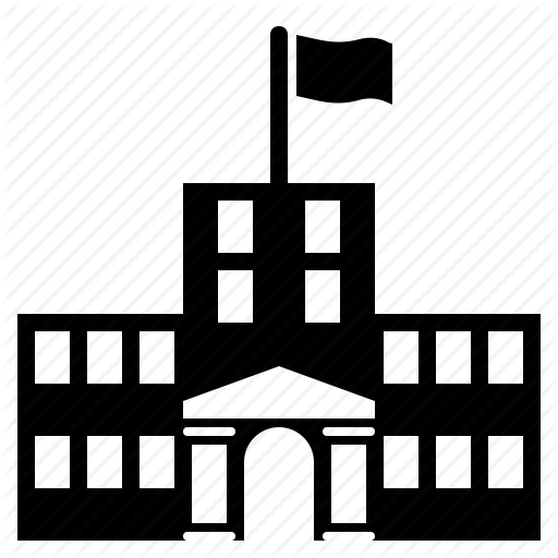 School Building Icon - School Building Png Black And White (512x512)