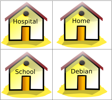 I Came Home, Went To School, Then Joined The Debian - Home Clip Art (424x387)