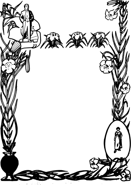 Ornate Flower Frame - Logo Bingkai Hitam Putih (512x722)