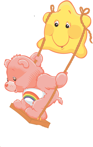 Ositos Cariñosos - Care Bear On A Swing (477x640)