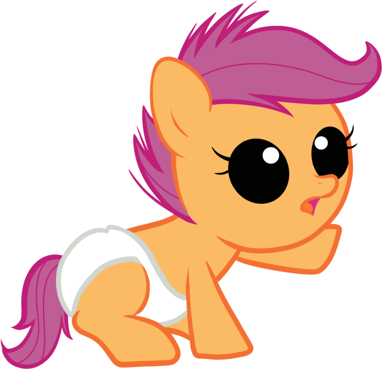 Zigrock, Baby, Baby Pony, Diaper, Foal, Pony, Safe, - Scootaloo (1024x1024)