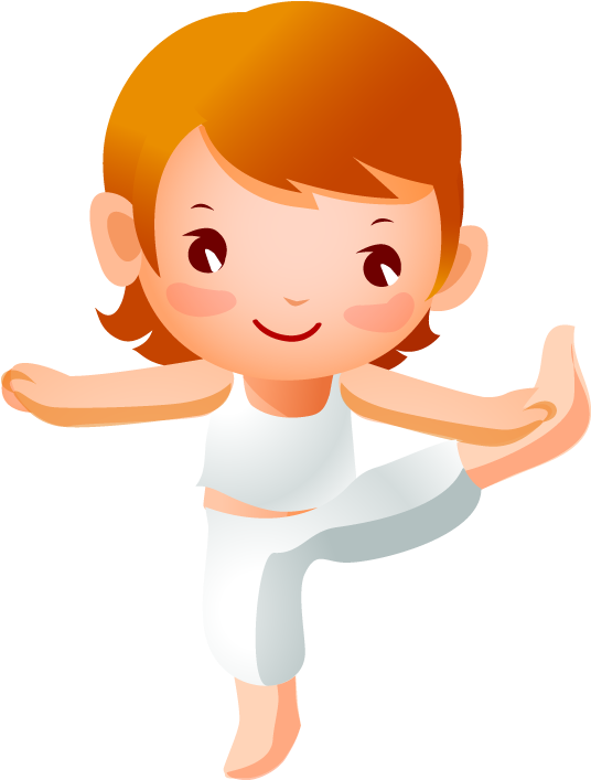 学习无数的小女孩 - Yoga Animado Png (800x800)