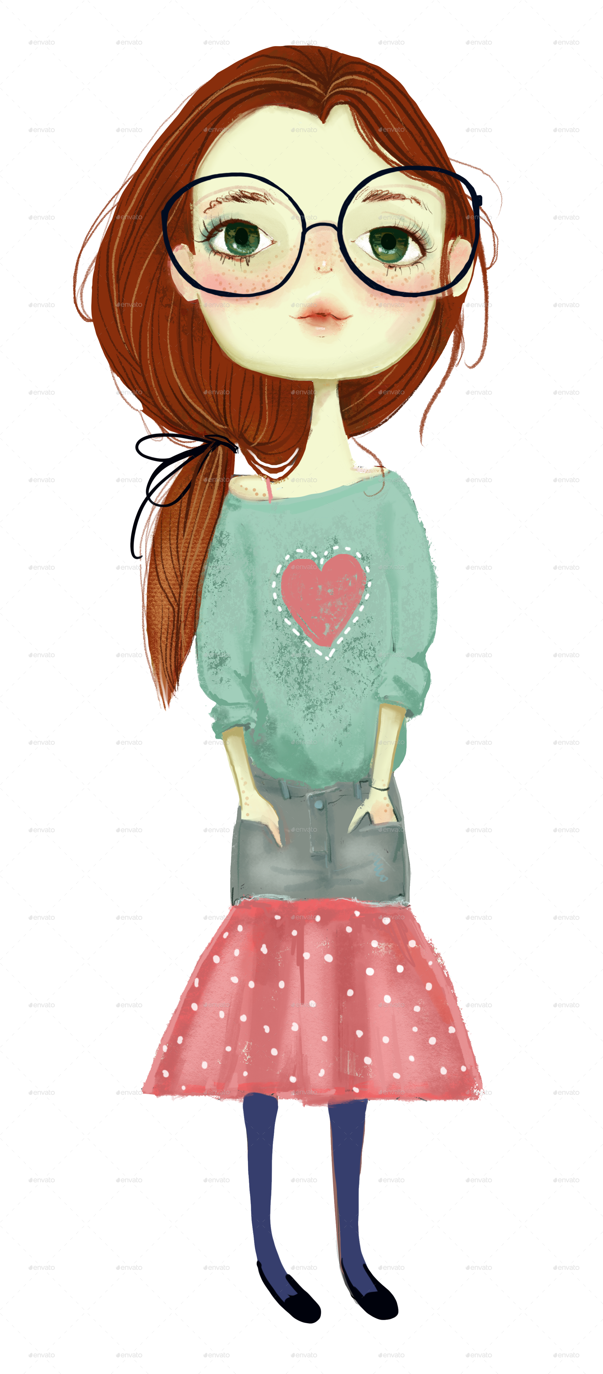 Collection With 6 Cartoon Girls By Cofeee - 6 Girls Pic Cartoon (2086x4724)