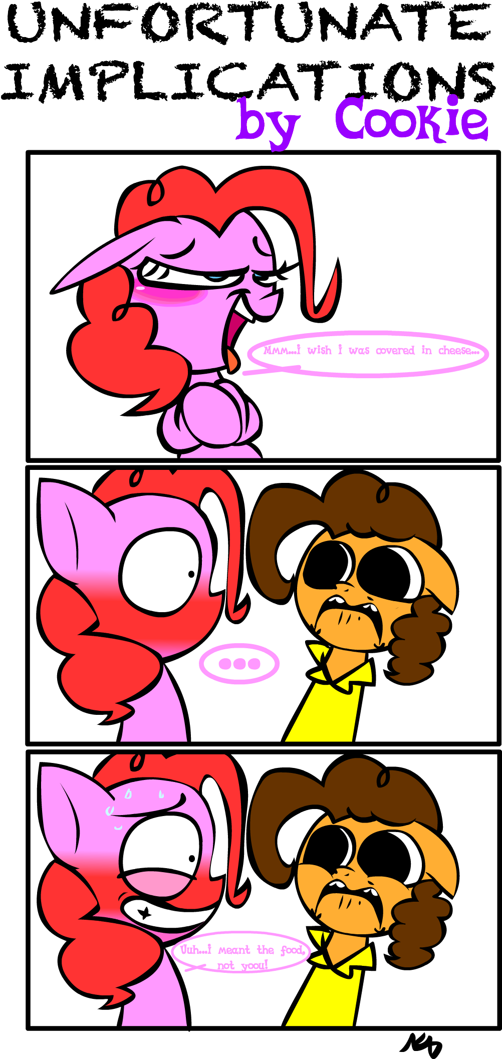 Unfortunate Implications Y Cookie Mm Wish I Was Covered - Pinkie Pie X Cheese Sandwich Comic (1006x2135)