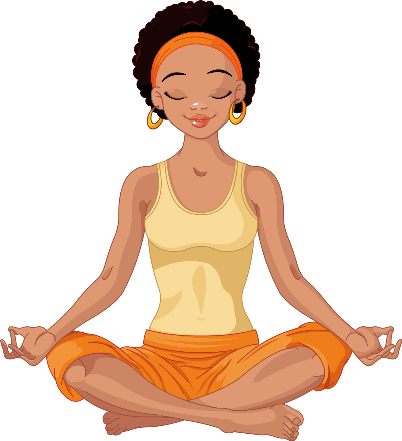 Yoga Lotus Position African American Clip Art - Meditation Clipart (1500x1500)
