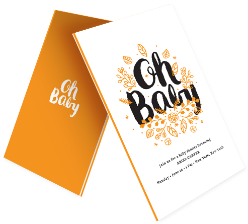 Baby Shower Invitations - Baby Shower Guest Book With Gift Log: Oh Baby! (500x500)