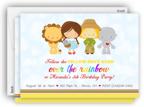 Wizard Of Oz Party Invitation • Baby Shower Birthday - Dorothy And The Wizard Spout Aluminum Water Bottle (480x357)