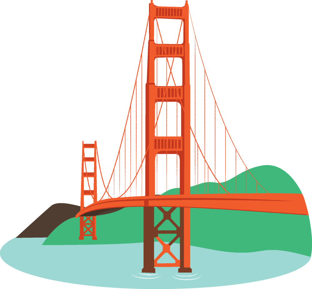 Clipart Of Bridge, San And Bridges - Golden Gate Bridge (1000x924)