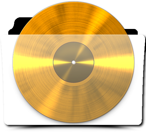 Gold Vinyl Record Translucent Folder Icon By Zenoasis - Gold Vinyl Record Png (512x512)