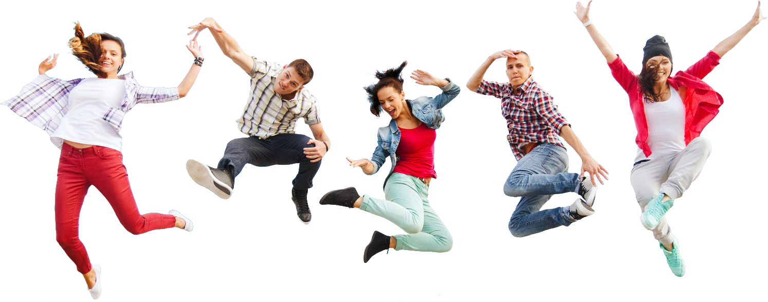 Happy People Jumping Png (1494x588)