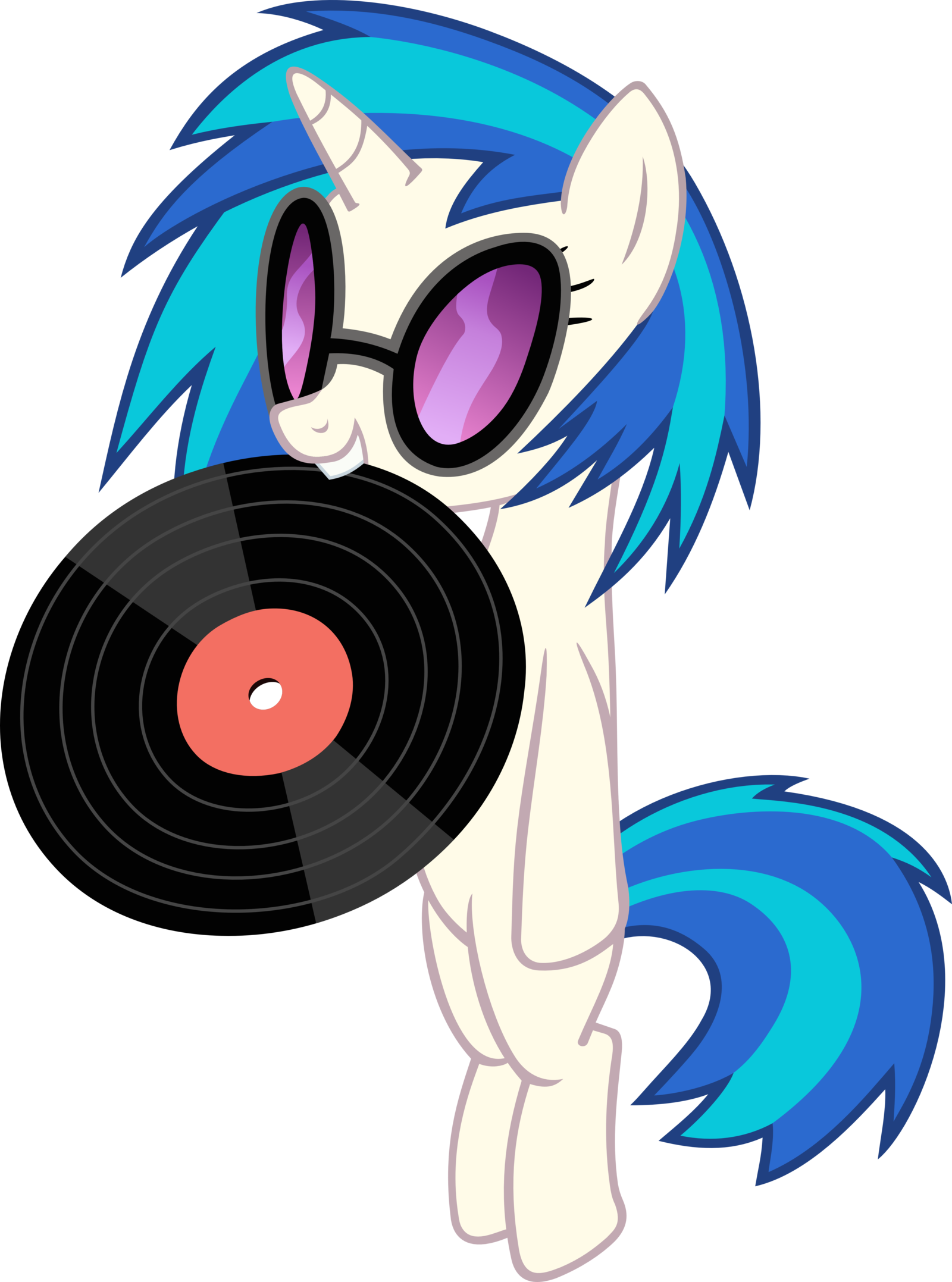 Vinyl Scratch Holding Record By - Dj Pon 3 (1600x2155)