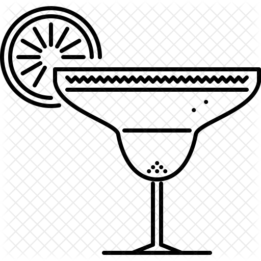 Margarita Icon - Black And White Margarita Clipart (512x512)