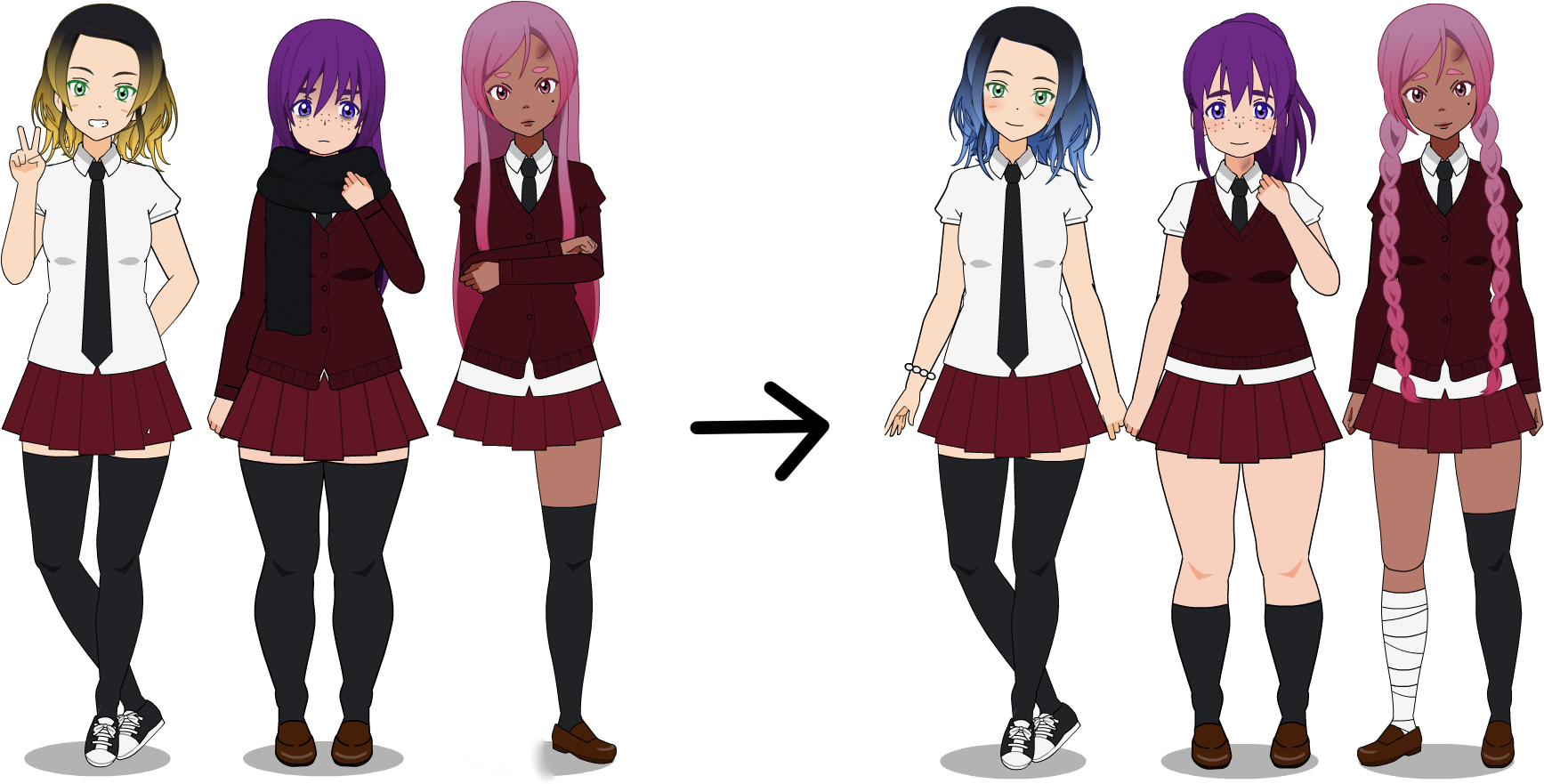 Before After By Snow Drop - Girl (1796x880)