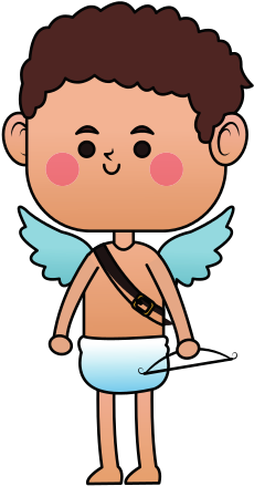 Baby Cupid Cartoon Icon - Vector Graphics (550x550)