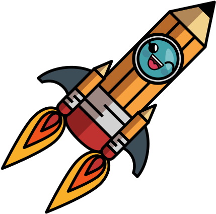 Cartoon Rocketship - Vector Graphics (550x550)