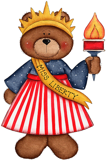 4th Of July Teddy Bears Clipart (340x512)