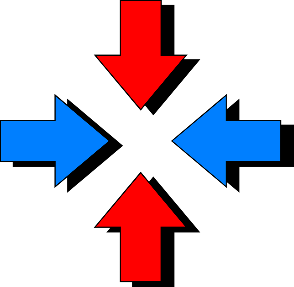 Illustration Of Red And Blue Arrows - Red And Blue Arrows (958x933)