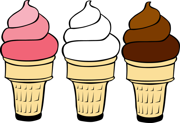 Clipart Of Cream, Ice And Ar - Ice Cream Cone Clip Art (600x412)