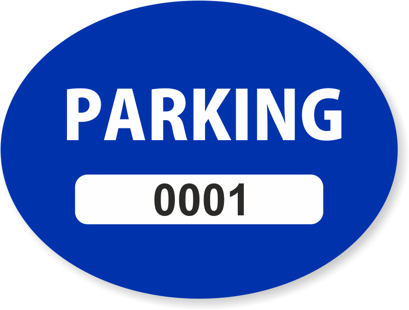 Blue Numbered Oval Parking Decal - Loading And Unloading Sign (800x606)