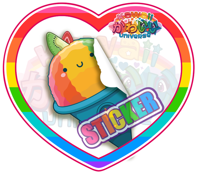 Cute Rainbow Shaved Ice Sticker - Designer (1292x1292)