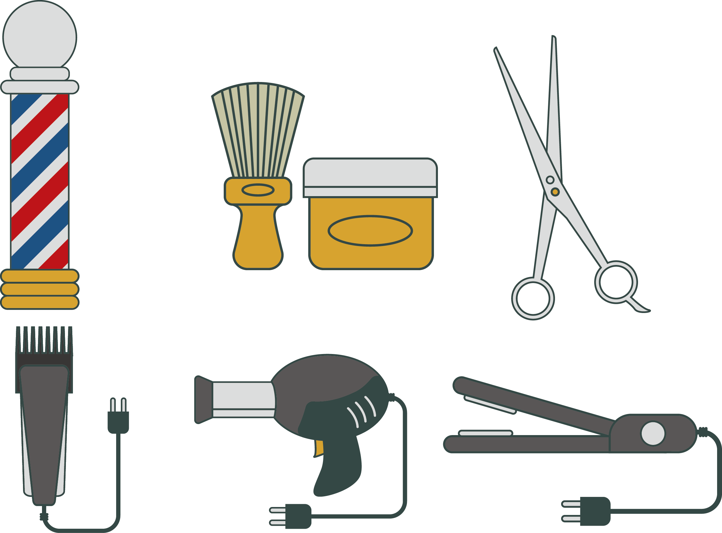 Comb Barber Hairdresser Tool - Barber Tools Free (2356x1742)