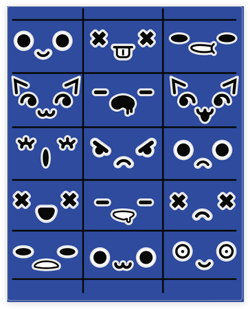 Funny Mouth And Eye Expression Sticker/decal Sheet - Sticker (484x484)