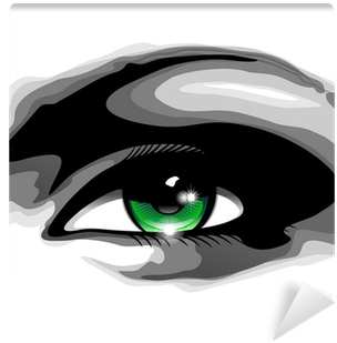 Woman's Green Eye Occhio Verde Di Donna Vector Wall - Blue (400x400)
