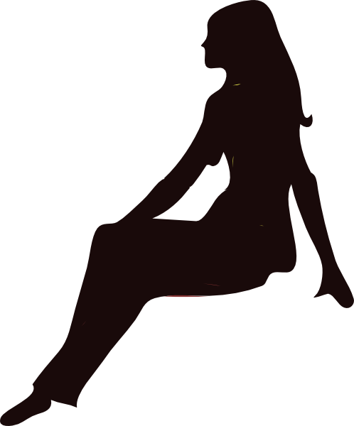 Human Silhouette Sitting Png - Human Figure Png Sitting (498x600)