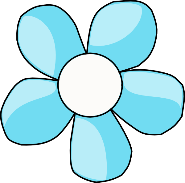 Flower Clipart Black And White Line (600x594)