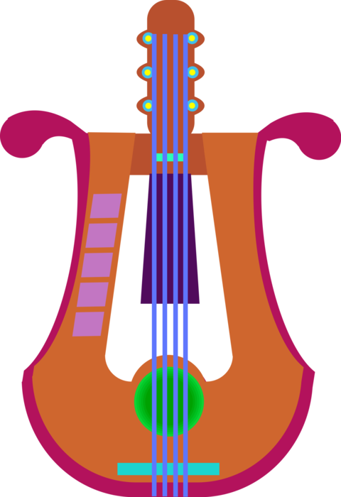 Vector Illustration Of Greek Classical Lyre From Antiquity - Vector Illustration Of Greek Classical Lyre From Antiquity (480x700)