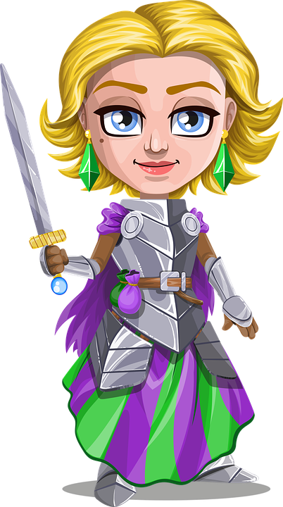 Princess Girl Cliparts 20, Buy Clip Art - Woman Knight Clipart (402x720)