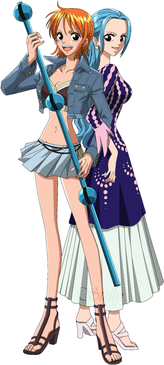 Nami E Vivi - One Piece Nami Et Vivi (621x1288)