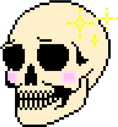 Cute Skull - Pixel Art Png Cute (490x520)