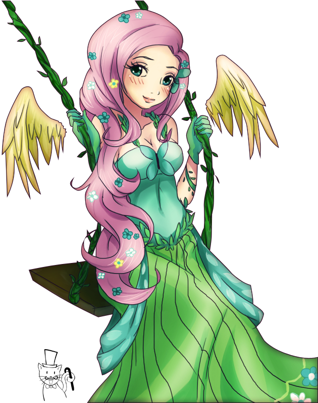 Fluttershy At The Gala By Kittenseitz - Флаттершай И Радуга Хуманизация (639x799)