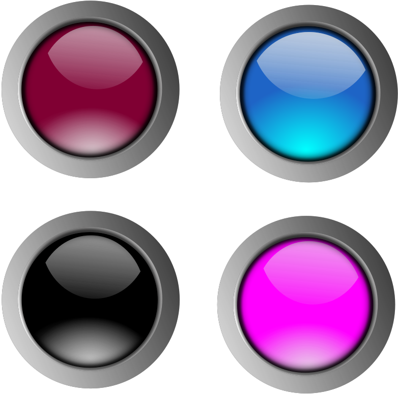 Free Vector Round Glossy Buttons - Glossy Buttons (847x900)