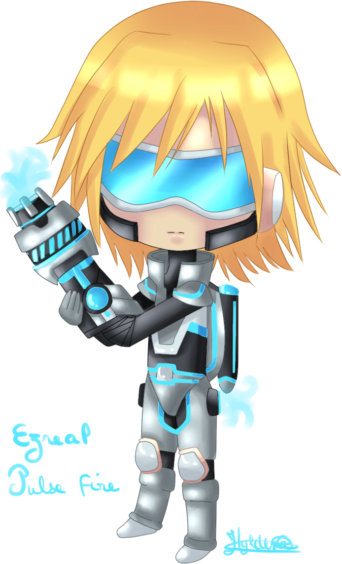 Chibi Ezreal Pulse Fire - League Of Legends Chibi Ezreal (694x1151)