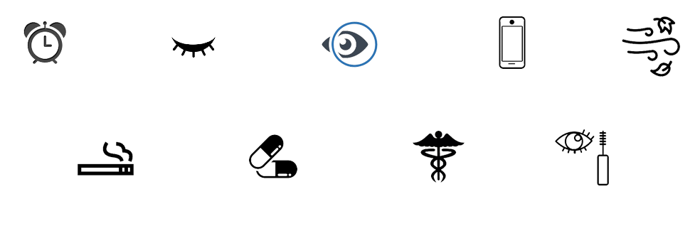 Possible Causes Of Dry Eye Disease - Interface Icons (999x325)