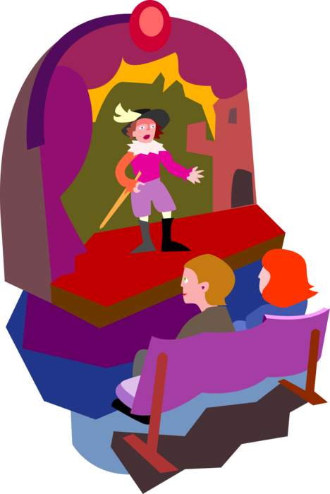 Vector Illustration Of Thespian Stage Actor Performing - Actor (468x700)