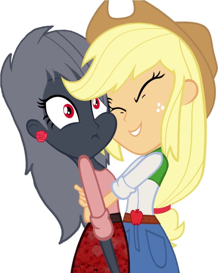 Applejack Hugging Rosemary By Ravynofdarkwood - Cartoon (856x934)