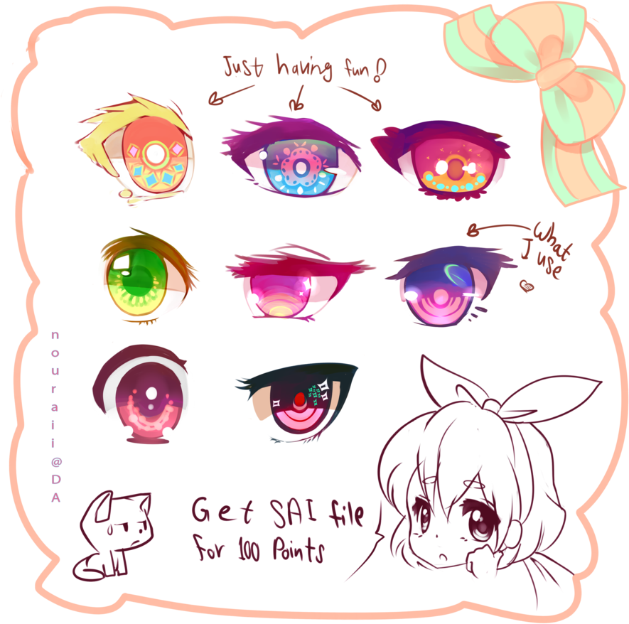 Eyes Practice Sai File By Nouraii - Eyes Color Reference Drawing (900x900)