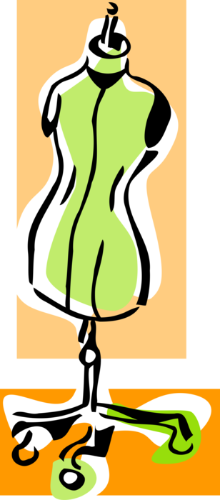 Vector Illustration Of Dressmaker Seamstress Dressmaking - Vector Illustration Of Dressmaker Seamstress Dressmaking (308x700)