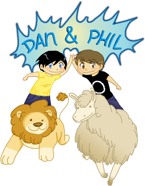 Dan And Phil Cartoon (537x700)