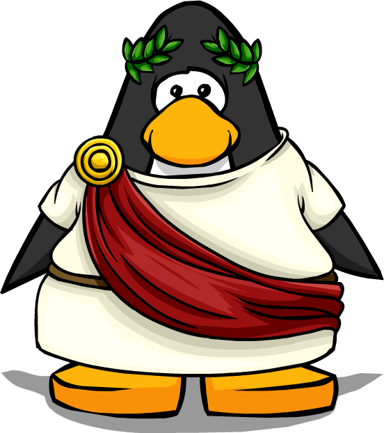 Roman Toga Player Card - Club Penguin Roman (552x622)