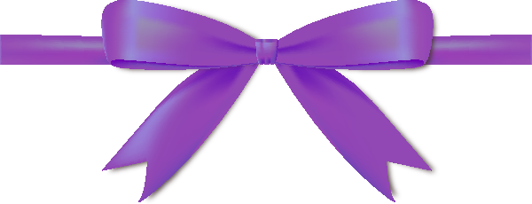 Ribbon Purple Icon - Purple Ribbon Bow Png (600x230)