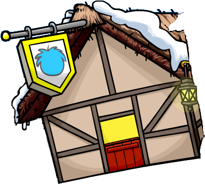 Pet Shop Medieval Party 2008 Exterior - Club Penguin The Plaza (543x481)