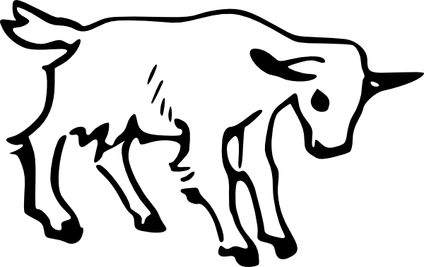Goat Clip Art At Clker - Outline Of A Goat (600x379)