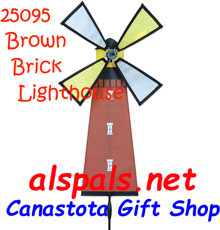Brown Brick Lighthouse Petite & Whirly Wing Spinner - Premier Kites White Shoal Lighthouse Spinner (800x800)