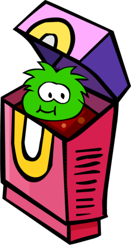 2007 Pet Shop Green Puffle Eating Puffle-o's - Puffle Os (256x479)
