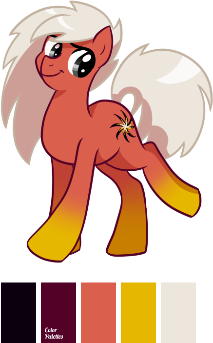 Palette Ponies January Example By Kmwolf - Cartoon (600x750)